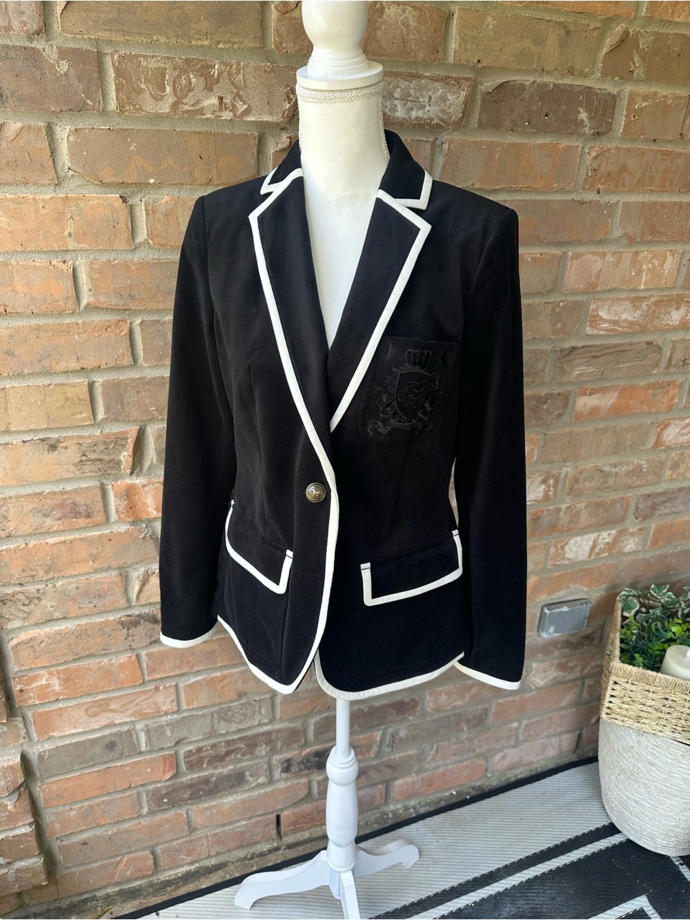 Tommy Hilfiger Black Blazer with White Trim